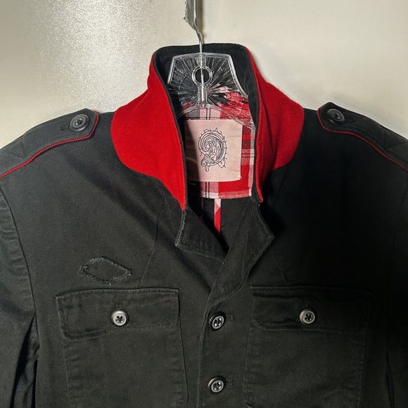 Urban Outfitters Military Utility Jacket Button Up Black Womens Size M - Picture 11 of 16